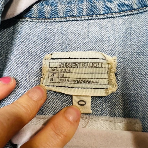 Current/Elliot Rolled Sleeve Trucker Denim Jean Jacket - Picture 11 of 11